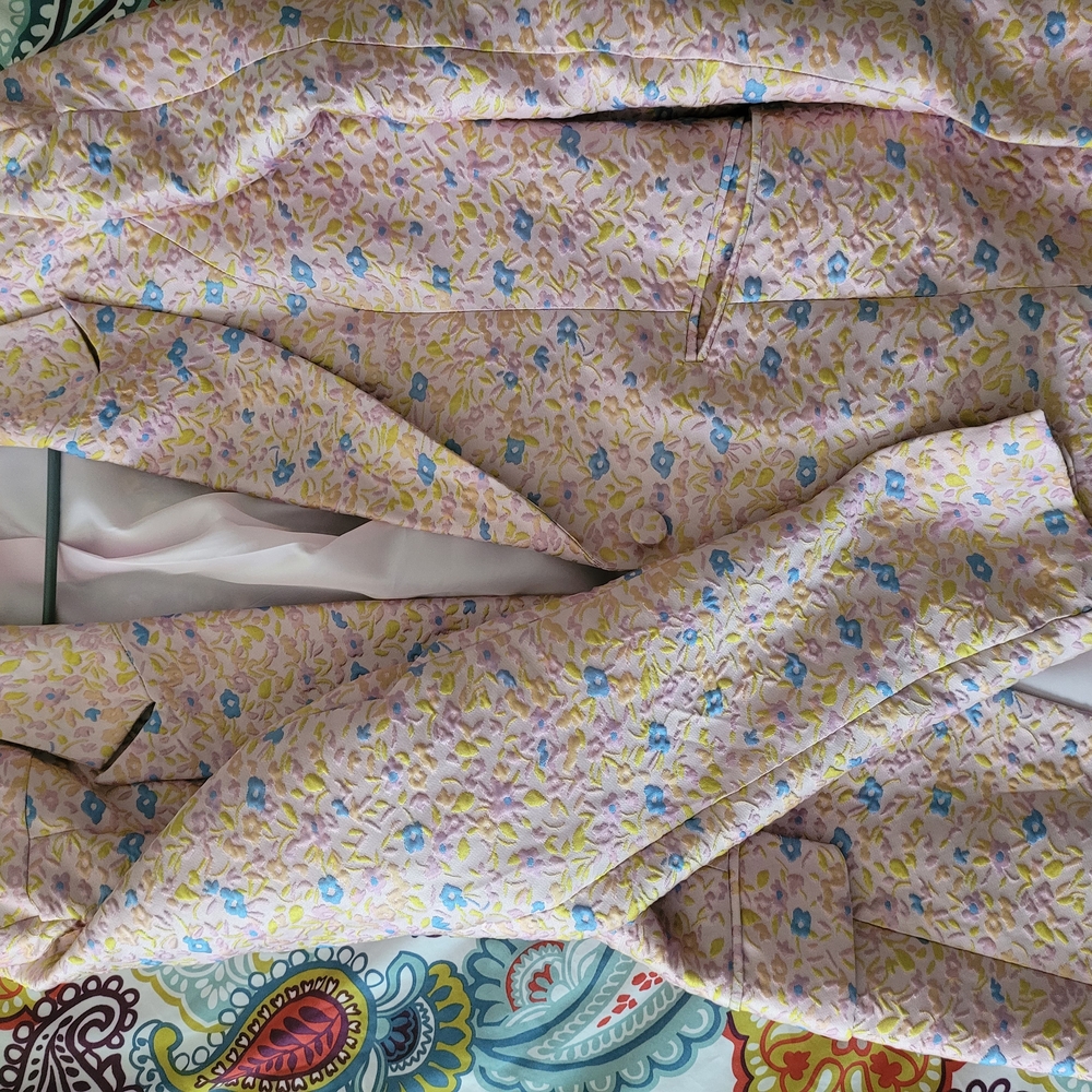 Pink and Blue Blazer with Paisley Pattern